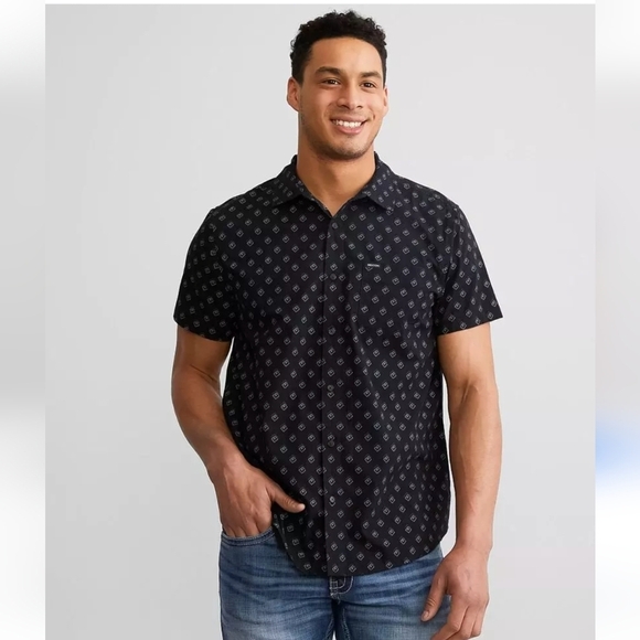 BRIXTON Men's short sleeve button down stretch shirt Size XL new - Picture 5 of 13